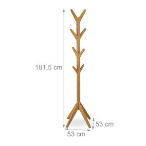 Bambus Garderobenständer Baumform Braun - Bambus - 53 x 182 x 53 cm