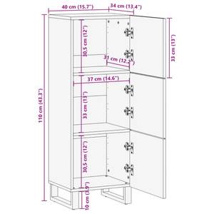 Highboard DE6126 Massivholz - 34 x 110 x 40 cm