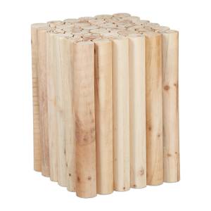 Support naturel carré en bois tourné XXL Marron - Bois manufacturé - 30 x 38 x 30 cm