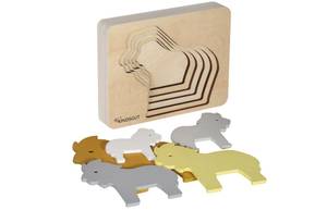 Tier-Puzzle Löwe Holzwerkstoff - 14 x 2 x 11 cm