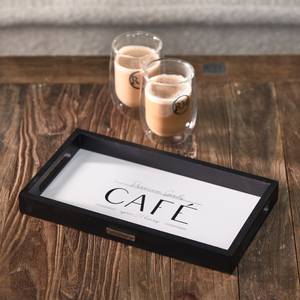 Premium Café Serving Tabletts Schwarz - Holzwerkstoff - 17 x 3 x 30 cm