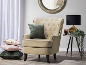 Fauteuil VIBORG Beige - Chêne foncé