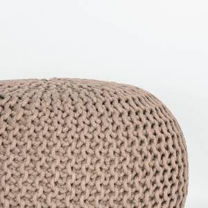 Pouf Knitted Beige - Textil - 50 x 35 x 50 cm