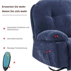 Relaxsessel Eurybia Ⅱ Blau - Holzwerkstoff - Metall - Textil - Holzart/Dekor - 109 x 100 x 98 cm