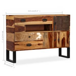 Sideboard STANKO Holz Kommode Braun - Massivholz - 140 x 80 x 30 cm