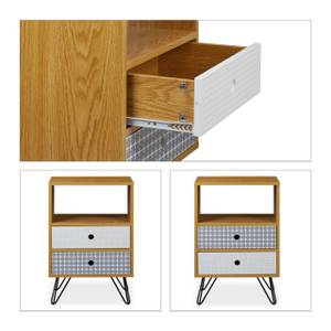 Petite armoire avec tiroirs Marron - Gris - Blanc - Bois manufacturé - Métal - 45 x 65 x 30 cm