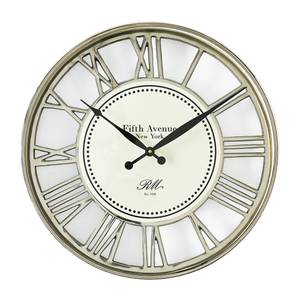 Uhr Fifth Avenue Weiß - Glas - Metall - 45 x 6 x 45 cm