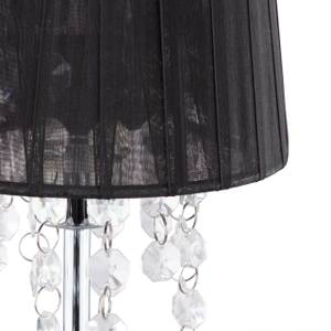 Lampe de chevet organza cristal Noir - Argenté - Métal - Matière plastique - Textile - 15 x 41 x 15 cm