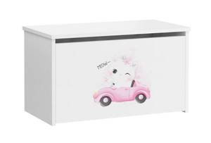 Spielzeugtruhe DARIA 1 Katze Pink - Holzwerkstoff - 73 x 42 x 40 cm