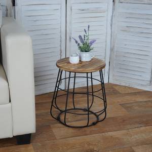Table d'appoint A80 bois véritable Noir - Marron - Métal - Bois/Imitation - En partie en bois massif - 35 x 40 x 35 cm