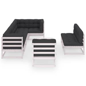 Salon de jardin (lot de 9) 3009798-2 Anthracite - Blanc