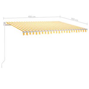 Auvent rétractable 3006540-2 Blanc - Jaune - 300 x 400 cm