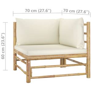 Garten-Lounge-Set (2-teilig) 3007512-2 Weiß - Bambus - 65 x 60 x 70 cm
