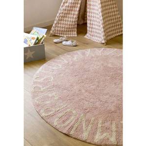 Baumwollteppich mit Pink - Naturfaser - Textil - 150 x 10 x 150 cm