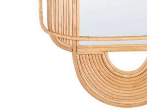 Wandspiegel ALCORN Beige - Blau - Rattan - 70 x 90 x 5 cm