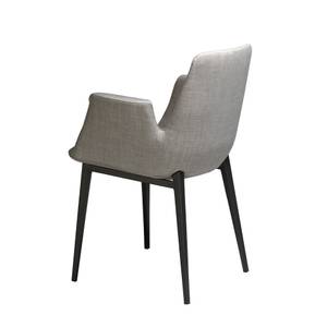 Chaise en tissu et acier noir Noir - Gris - Textile - 59 x 82 x 58 cm