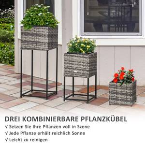 Hochbeet 867-134V00GG Grau - Polyrattan - 40 x 100 x 40 cm