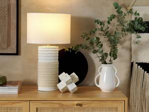 Lampe de table NAVIA Beige - Blanc - Porcelaine - 30 x 50 x 30 cm