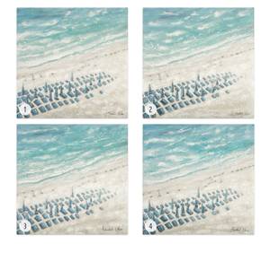 Acrylbild handgemalt Reise ans Meer Blau - Massivholz - Textil - 80 x 80 x 4 cm