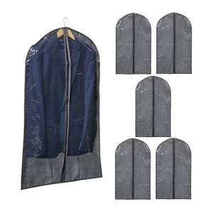 Kleidersack 6er Set 100 x 60 cm Grau - Kunststoff - Textil - 60 x 100 x 1 cm