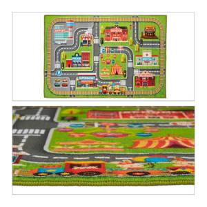 Tapis de jeux voiture petite ville Gris - Vert - Rouge - Matière plastique - Textile - 150 x 1 x 100 cm