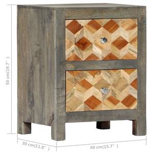 Nachttisch 282734 Grau - Holzwerkstoff - Massivholz - Holzart/Dekor - 30 x 50 x 40 cm