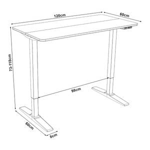 Höhenverstellbarer Tisch Kento Schwarz - Breite: 120 cm