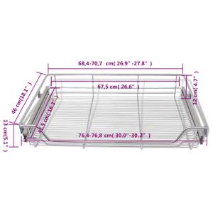 Drahtkorb 292466 (2er Set) Silber - Metall - 77 x 13 x 46 cm