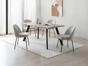 Table VEYA Beige - Bois manufacturé - 90 x 76 x 160 cm