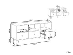 TV-Möbel FOSTON Braun - Weiß - Holzwerkstoff - 120 x 60 x 35 cm