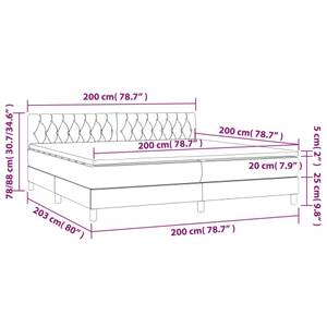 Boxspringbett 3017268-18 Hellgrau - Breite: 200 cm