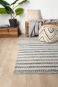 Handgefertigter Teppich Brighton Beige - Blau - Textil - 160 x 230 x 1 cm