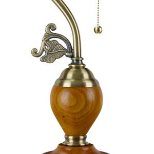 Lampe banquier avec interrupteur Marron - Doré - Vert - Bois manufacturé - Verre - Métal - 27 x 45 x 17 cm