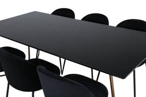 Essgruppe Pippi 11 (7-teilig) Schwarz - Massivholz - 90 x 75 x 190 cm