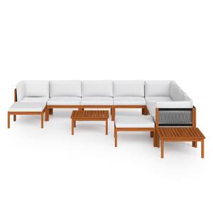 Gartenmöbel-Set (12-teilig) 3057895 Weiß - Massivholz - Holzart/Dekor - 65 x 60 x 65 cm
