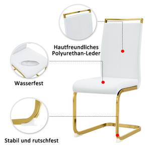 Esszimmerstuhl 4er-Set Vesta Ⅲ Gold - Weiß