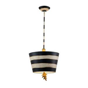 Lampe à suspension FILENA Noir - Doré - Blanc - Métal - Textile - 38 x 138 x 38 cm