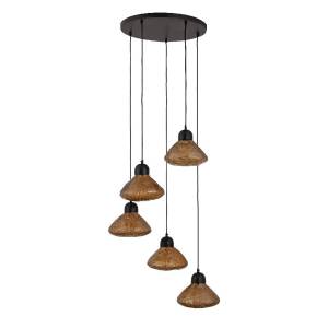 Lampe suspendue Anna Marron - Verre - 50 x 140 x 50 cm