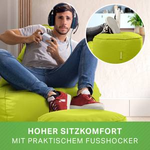 Gaming Sitzsack + Hocker "Cozy+Cube" Gelbgrün