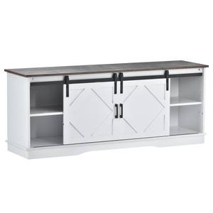 Buffet TV Astraios Ⅳ Noir - Imitation noyer - Blanc