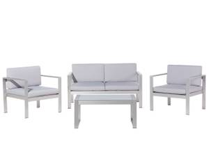 Set de jardin SALERNO Gris - Métal - 142 x 80 x 70 cm