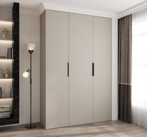 Drehtürenschrank Como 4 Beige - Schwarz - 160 x 40 cm