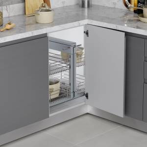 Ecksystem für Küchenschrank Suprastar Grau - Metall - 54 x 31 x 64 cm