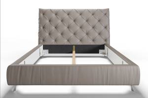 Bett ANNY Polsterbett Leder Grau - 236 x 146 cm