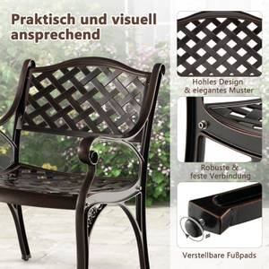 Gartenstühle ZB33680IZ-4DE (2er Set) Braun - Metall - 57 x 82 x 60 cm