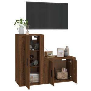 TV-Schrank 2er Set D818 Eiche Schwarzbraun Dekor