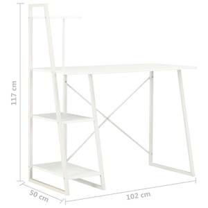 Schreibtisch Weiß - Metall - Massivholz - 102 x 117 x 102 cm