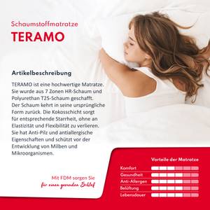 Kaltschaummatratze Teramo Jersey Weiß - Textil - 120 x 14 x 200 cm