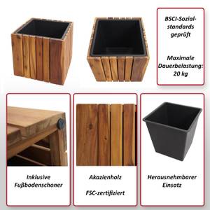 Pflanzkasten L24-E Schwarz - Braun - Holzart/Dekor - Holz teilmassiv - 32 x 32 x 32 cm