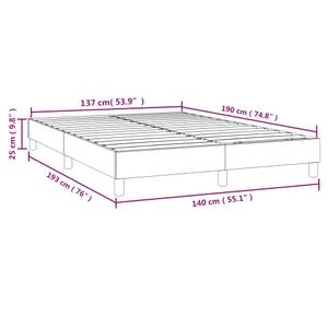 Bettgestell 3016026-1 Braun - Cremeweiß - 140 x 25 cm